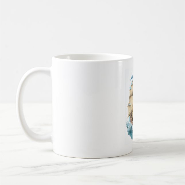 Pirat Pudel - Hund vid Lunta havet Kaffemugg (Vänster)