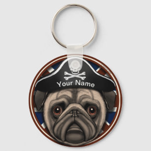 Pirat Pug Nyckelring
