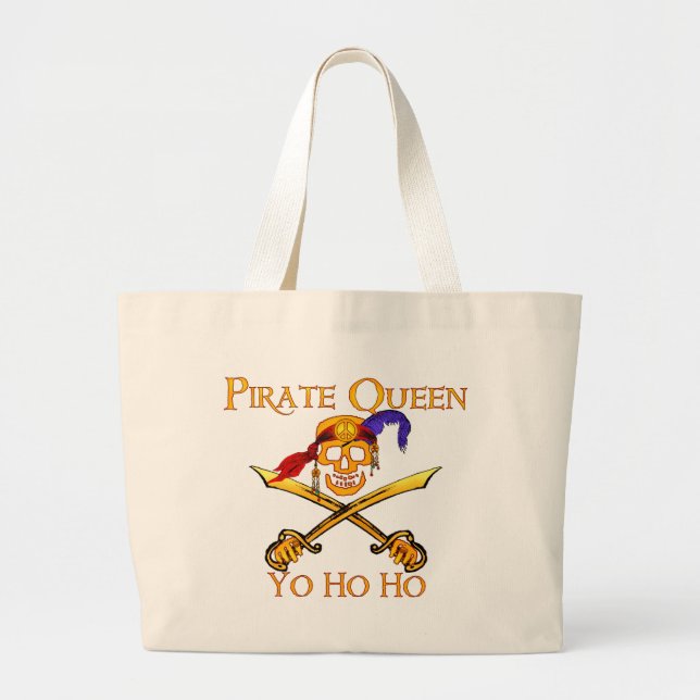 Pirat Queen Fredstecken Tote Bag Jumbo Tygkasse (Framsidan)