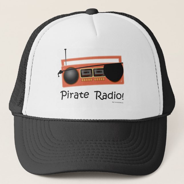 Pirat Radio Funny Music Tecknad Design Truckerkeps (Framsida)