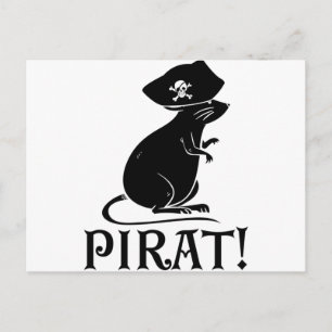 Pirat Råtta Pirat House Råtta Rodent Gift Vykort