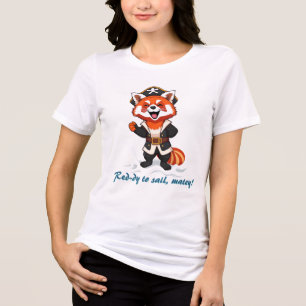 Pirat Red Panda Stänk Personlig Äventyr T Shirt