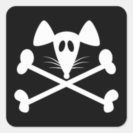 Pirat Rodent Fyrkantigt Klistermärke