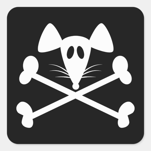 Pirat Rodent Fyrkantigt Klistermärke (Framsida)