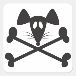 Pirat Rodent Fyrkantigt Klistermärke