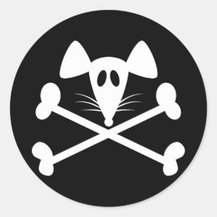 Pirat Rodent Runt Klistermärke