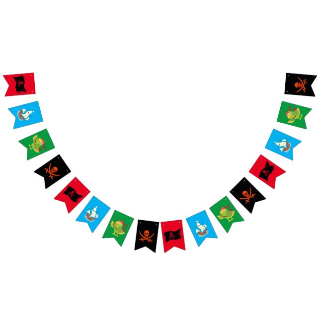 Pirat: roligt buntning / skalle & korsben vimplar (Alla)