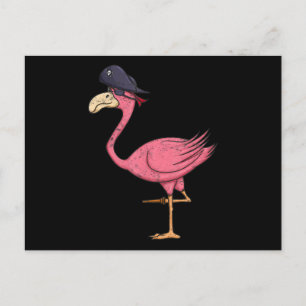 Pirat Rosa Flamingo med Eyepatch Halloween Meddelande Vykort