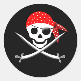 PIRAT ROUND STICKERS - PARTY RUNT KLISTERMÄRKE
