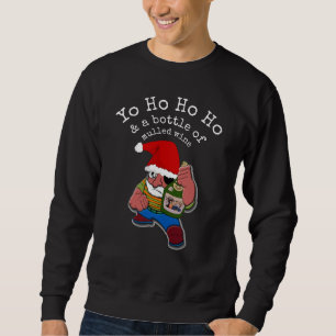 Pirat Santa Funny Mulled Vin jul Lång Ärmad Tröja