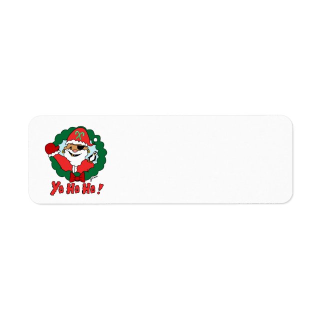 Pirat Santa Returadress Etikett (Framsidan)