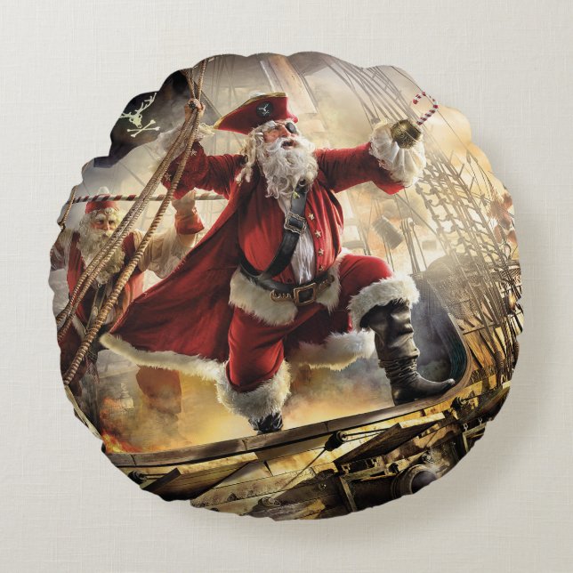 Pirat Santa Rund Kudde (Framsidan)