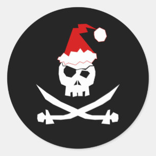 Pirat Santa Runt Klistermärke