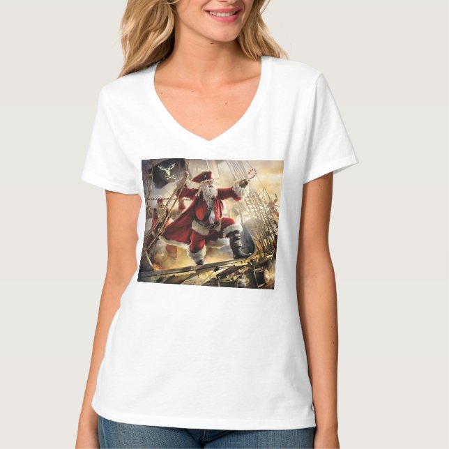 Pirat Santa T Shirt (Framsida)