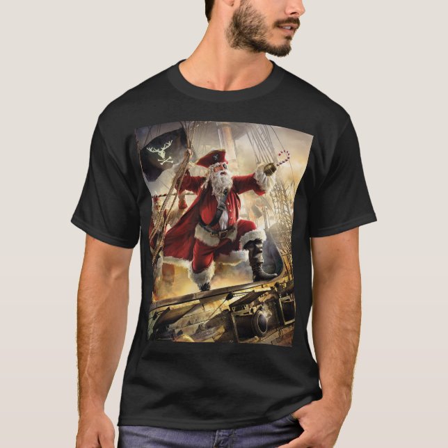 Pirat Santa T Shirt (Framsida)