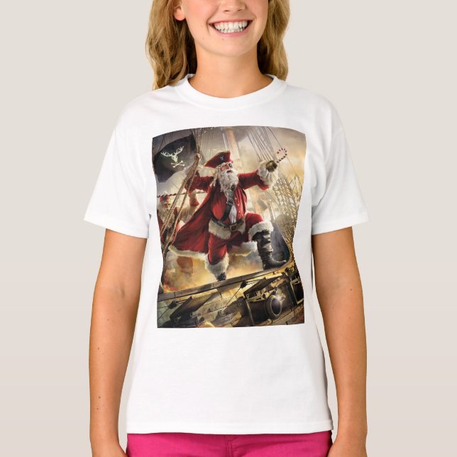 Pirat Santa T Shirt (Framsida)