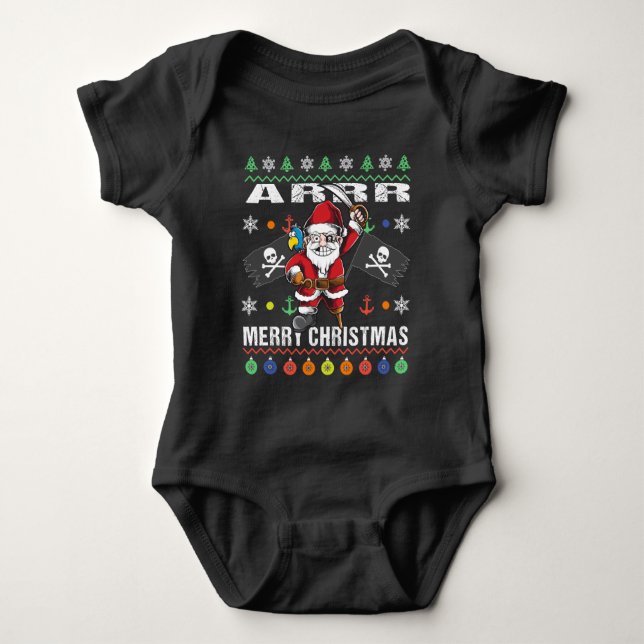 Pirat Santa Tacky Julafton Sweater Ar God jul T Shirt (Framsida)