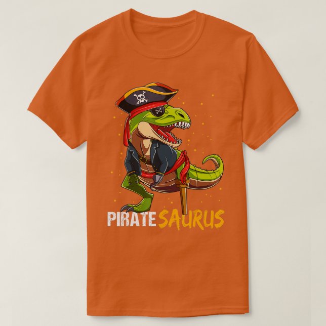 Pirat Saurus Dinosaur t Rex Halloween for Boys Ki Shirt (Design framsida)