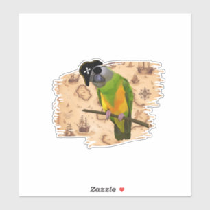 Pirat Senegal Parrot Treasure Karta Klistermärken