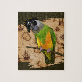 Pirat Senegal Parrot Treasure Karta Pussel