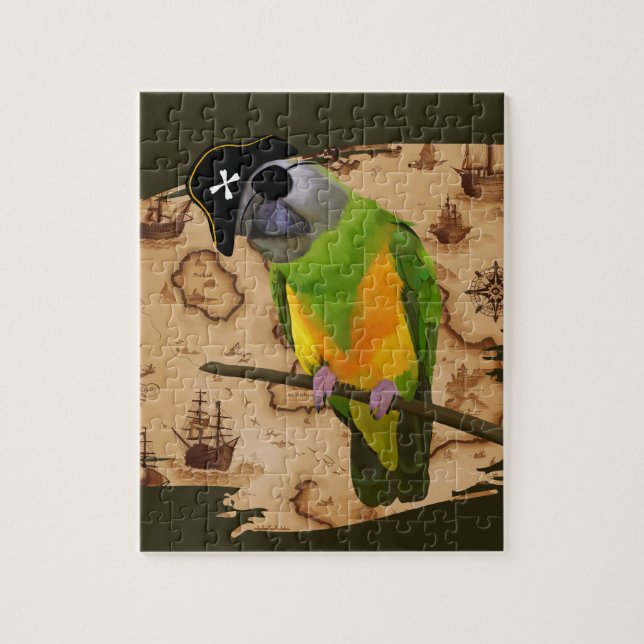 Pirat Senegal Parrot Treasure Karta Pussel (Vertikal)