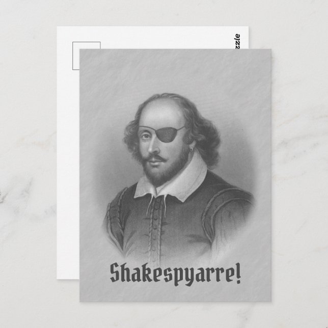 Pirat Shakespeare Vykort (Fram/baksida)