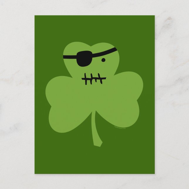 Pirat Shamrock Vykort (Framsida)