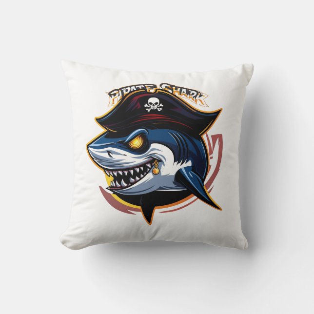 ’Pirat Shark Mascot’ Kudde (Framsida)