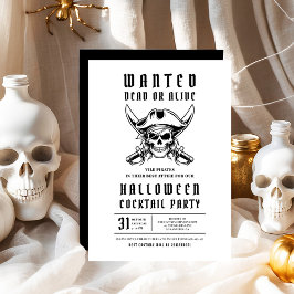 Pirat Skalle Halloween Cocktail Party Inbjudningar