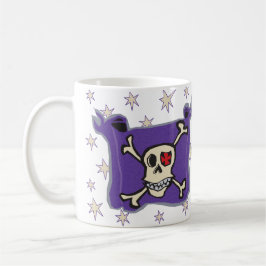 Pirat: Skalle- och korbenflagga med stjärnor Kaffemugg