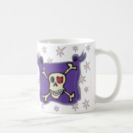 Pirat: Skalle- och korbenflagga med stjärnor Kaffemugg