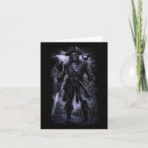 Pirat Skeleton Ghost Frakt Halloween Costume Party Kort