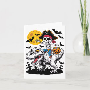 Pirat Skeleton Halloween T Rex Candy Dinosaur Shi Kort