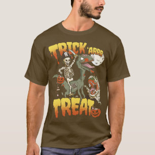 Pirat Skeleton Riding Zombie Dinosaur Velocirapto T Shirt
