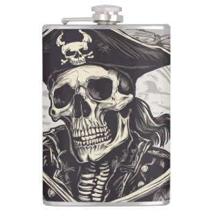 Pirat Skeleton Vinylförpackad kolv Fickplunta