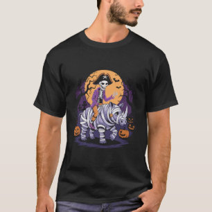 Pirat skelett som rider en rhino mummy halloween t shirt