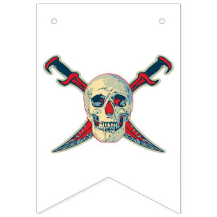 Pirat (Skull) - Anpassningsbar Swallowtail Party B Vimplar
