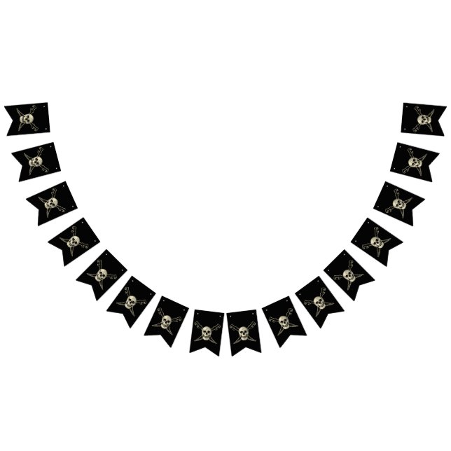 Pirat (Skull) - Anpassningsbar Swallowtail Party B Vimplar (Alla)