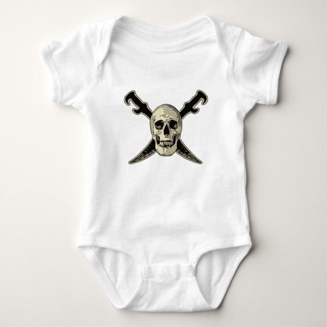 Pirat (Skull) - Baby Jersey Bodykostym T-shirt (Framsida)