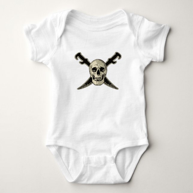 Pirat (Skull) - Baby Jersey Bodykostym Tröja (Framsida)