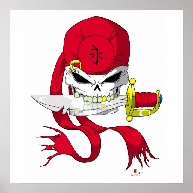 Pirat Skull Bandana Poster (Framsidan)