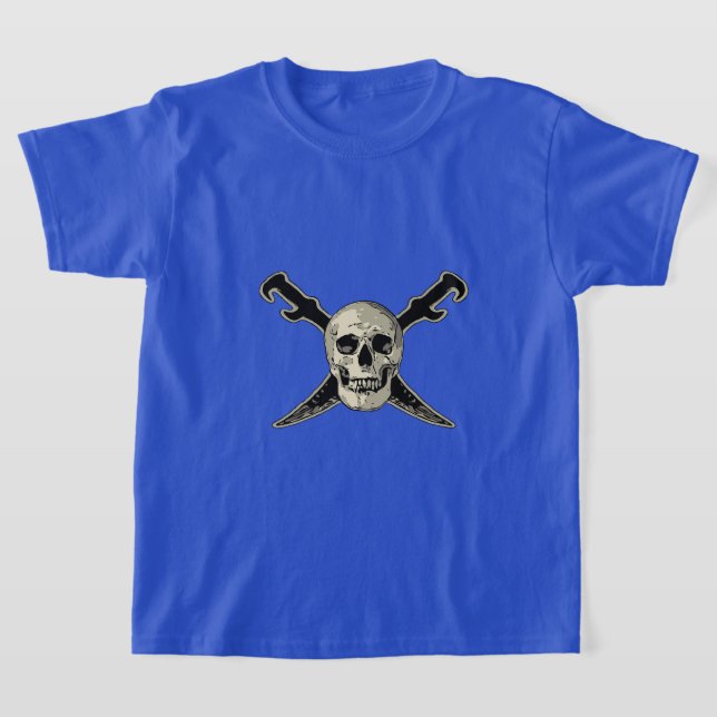 Pirat (Skull) - Barns grundläggande T-Shirt (Laydown)