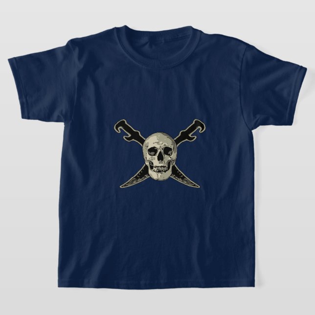 Pirat (Skull) - Barns grundläggande T-Shirt (Laydown)