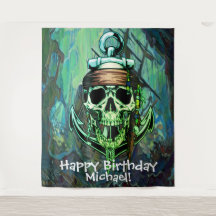 Pirat Skull Birthday Ghost frakt BackDrop
