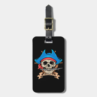 Pirat Skull Biting Knivar Bagagebricka