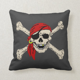 Pirat Skull Bones Jolly Roger Kudde