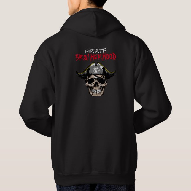 PIRAT SKULL BROTHERHOOD T-Shirt Hoodie (Baksida)