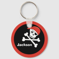 Pirat Skull Crossbone Black Red Monogram Kids