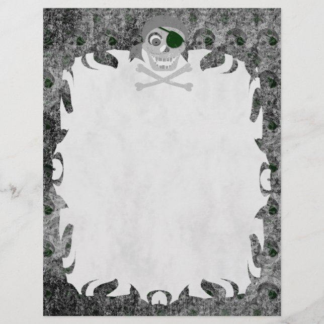 Pirat Skull Distress Flame Letterhead (Framsida)
