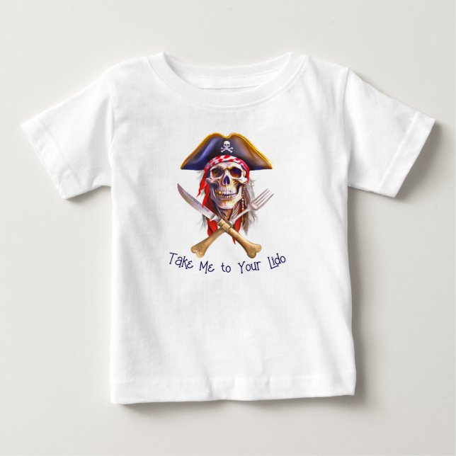 Pirat Skull för mig till Lido för barn T Shirt (Framsida)